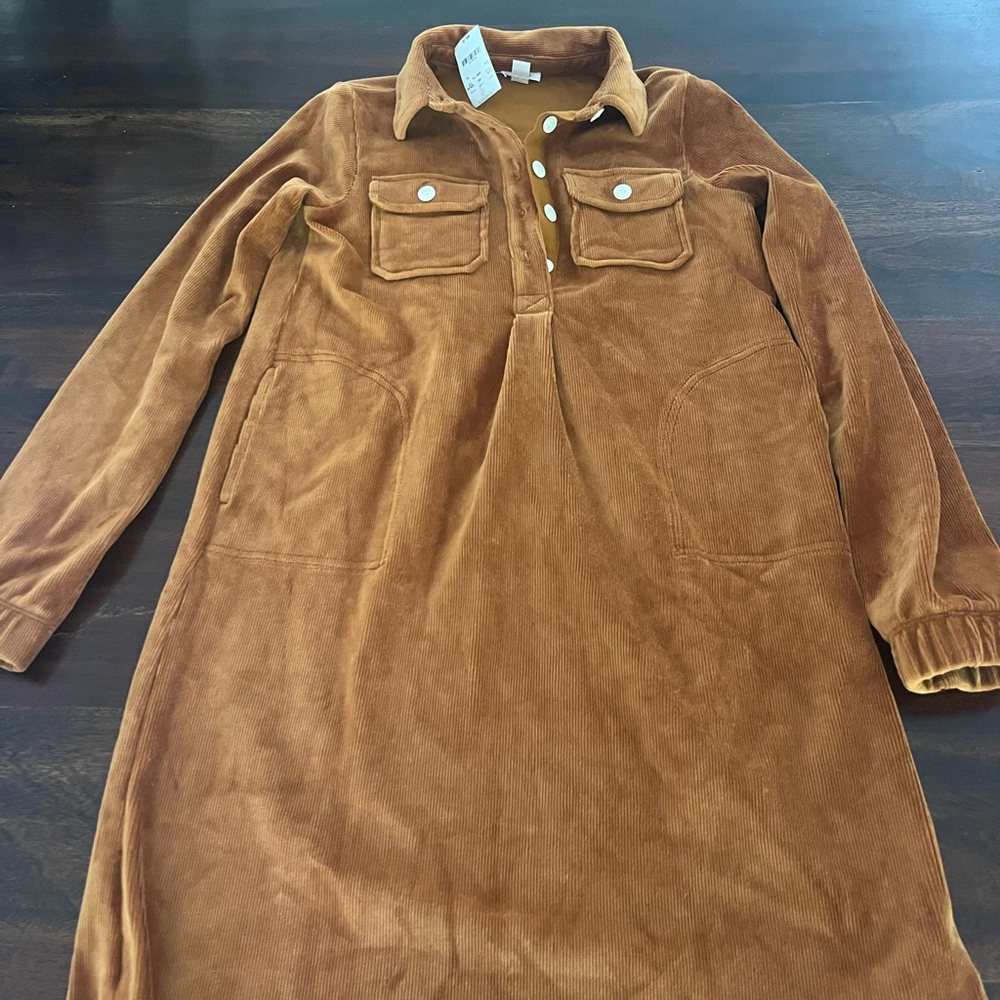 Jcrew girls corduroy caramel dress. Size XL. New with tags.